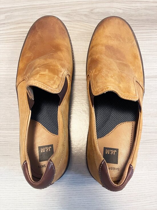 Johnston & Murphy Men\'s Tan Nubuck Leather Slip-On Shoes Sheepskin Size 11.5M main image 10